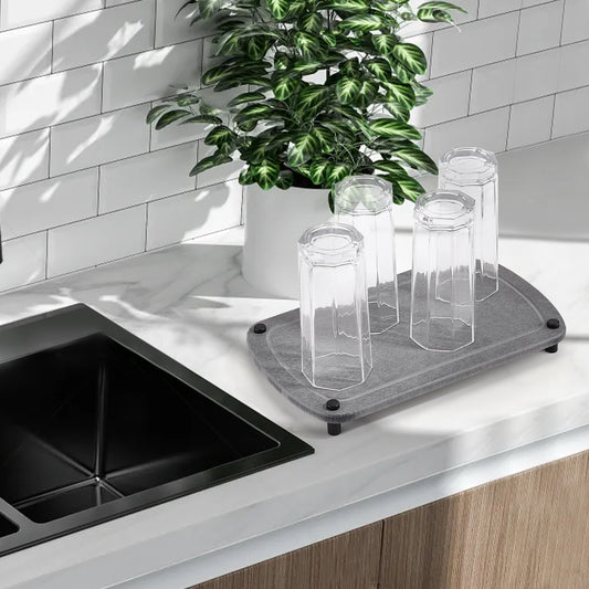 Diatomite Bathroom Tray - Dark Grey