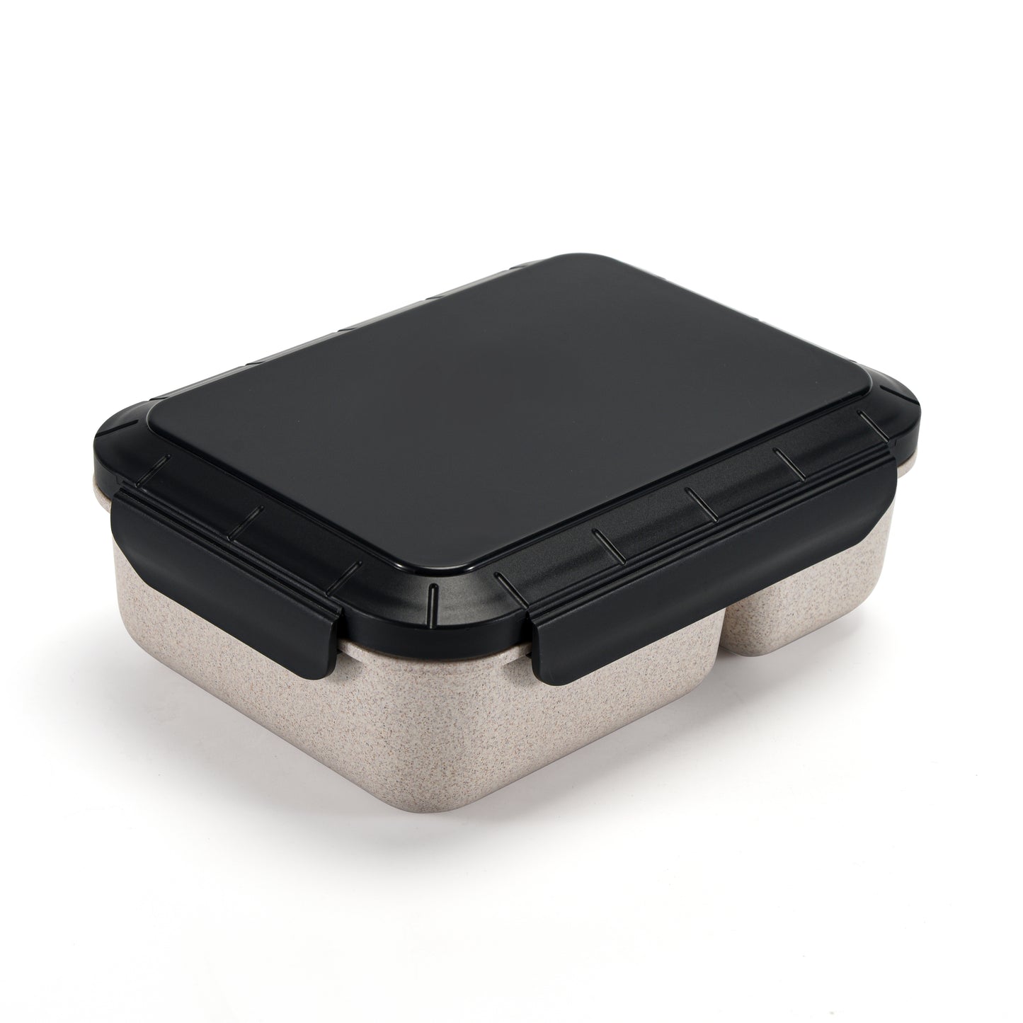 Husk Fiber 3 Compartment Bento Box With Cutlery & Ice Pack - Black & Grey