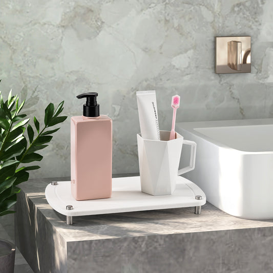 Diatomite Bathroom Tray - White