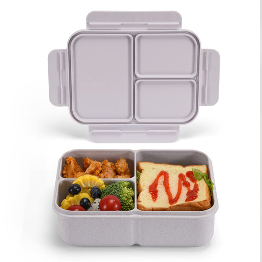 Husk Fiber 3 Compartment Bento Box - Grey