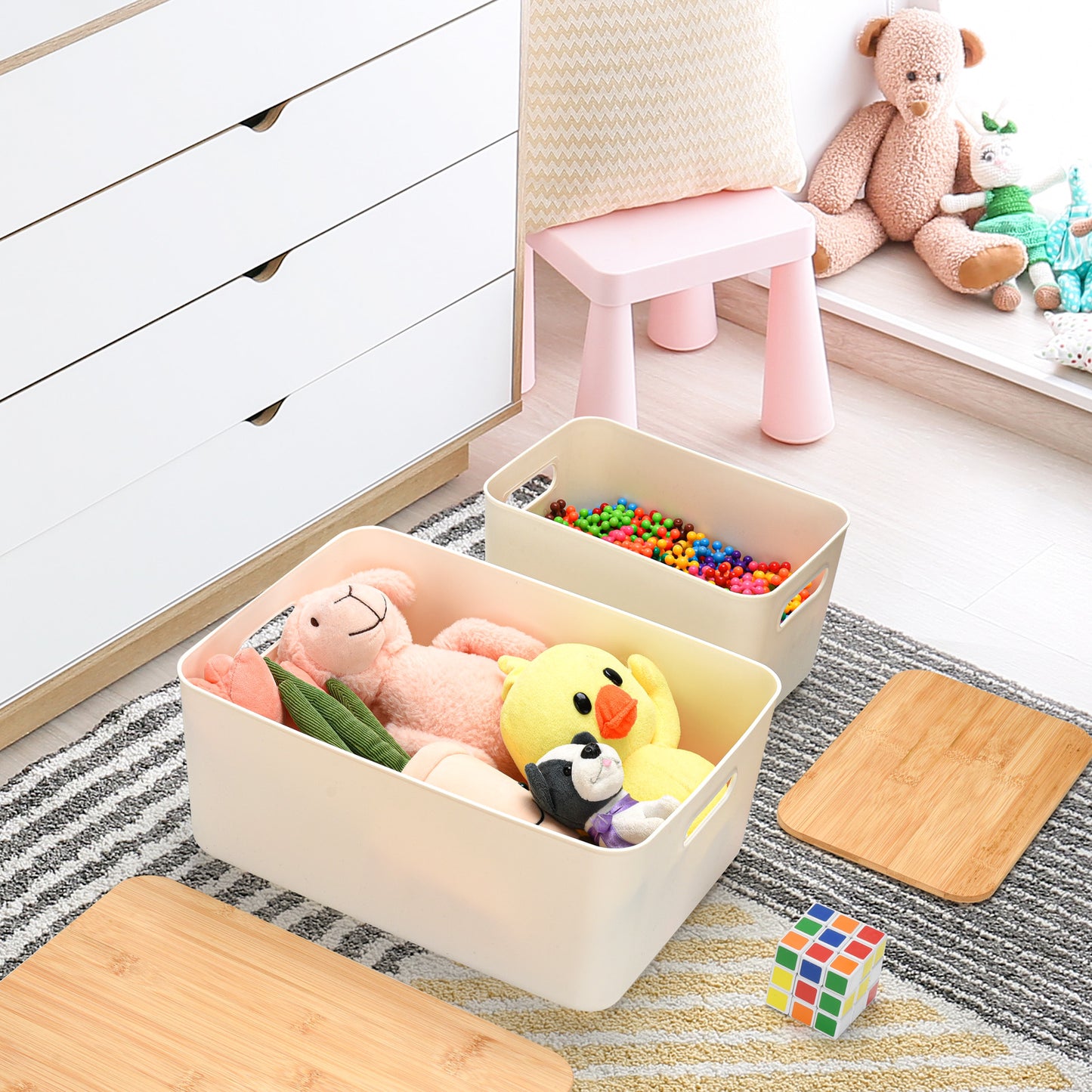 2 Pack Clear Multi Use Storage With Bamboo Lid