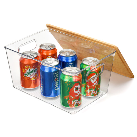 Multi Use Storage Bin With Bamboo Lid - Large