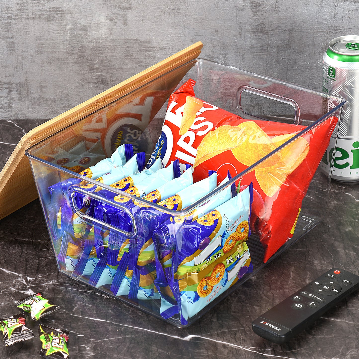 Multi Use Storage Bin With Bamboo Lid - Large