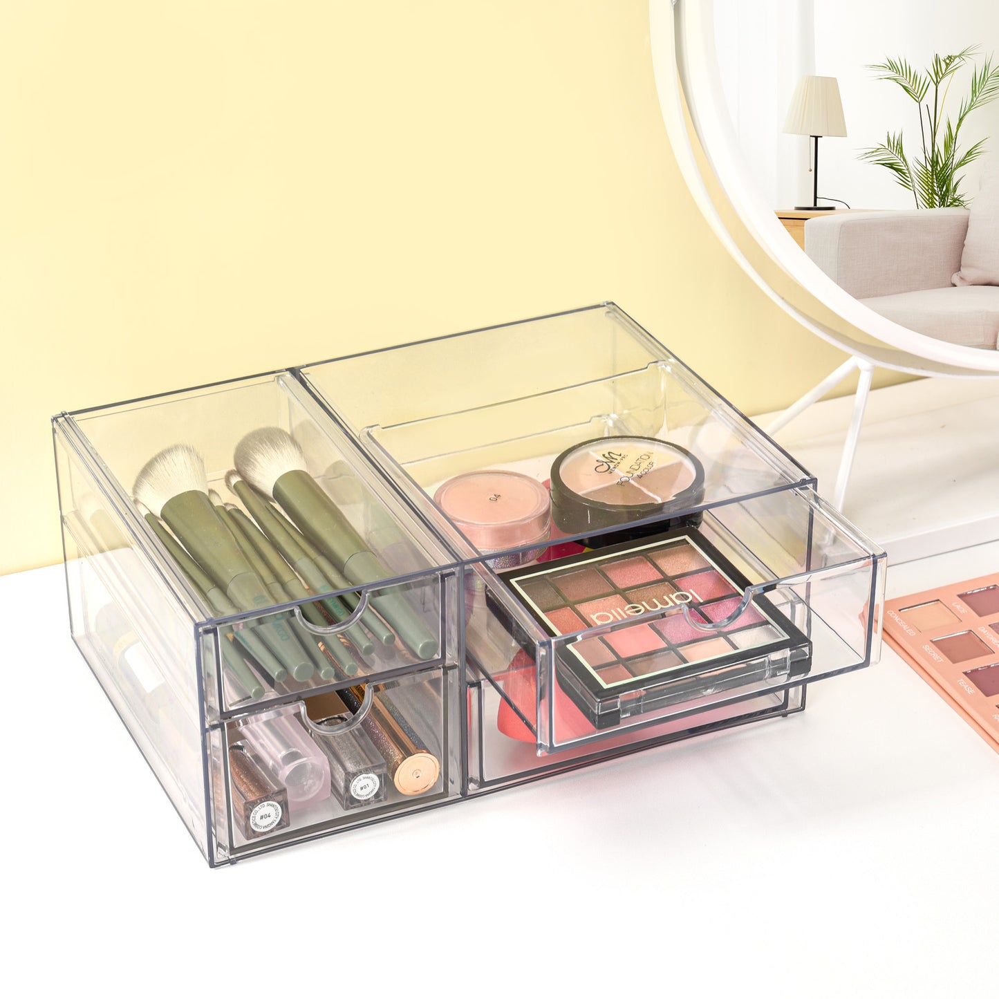 Clear Multi Use Pull Out 4 Drawer Storage Bin