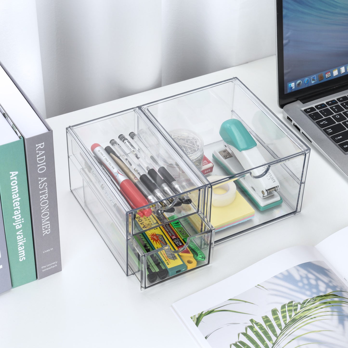 Clear Multi Use Pull Out 3 Drawer Storage Bin