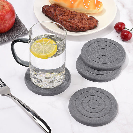 4 Pack Diatomite Drink Coasters - Dark Grey