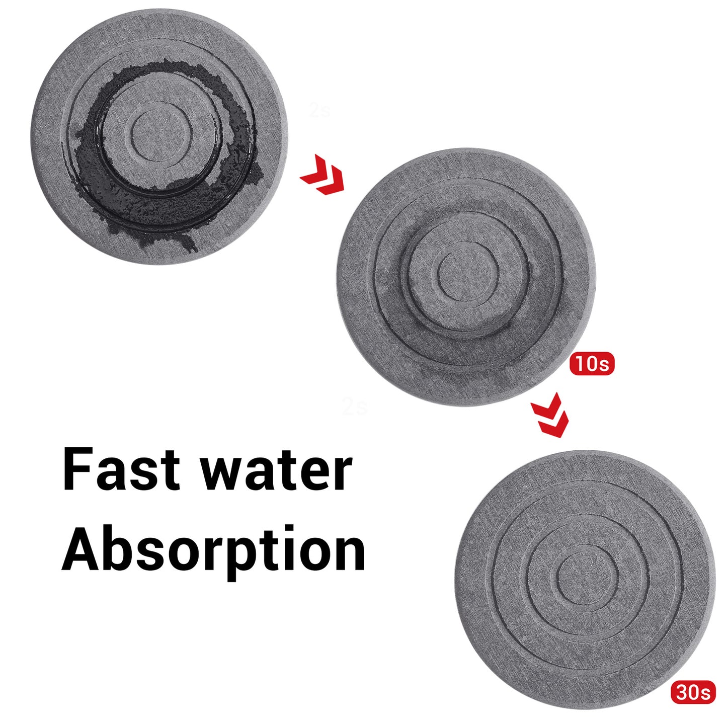 4 Pack Diatomite Drink Coasters - Dark Grey