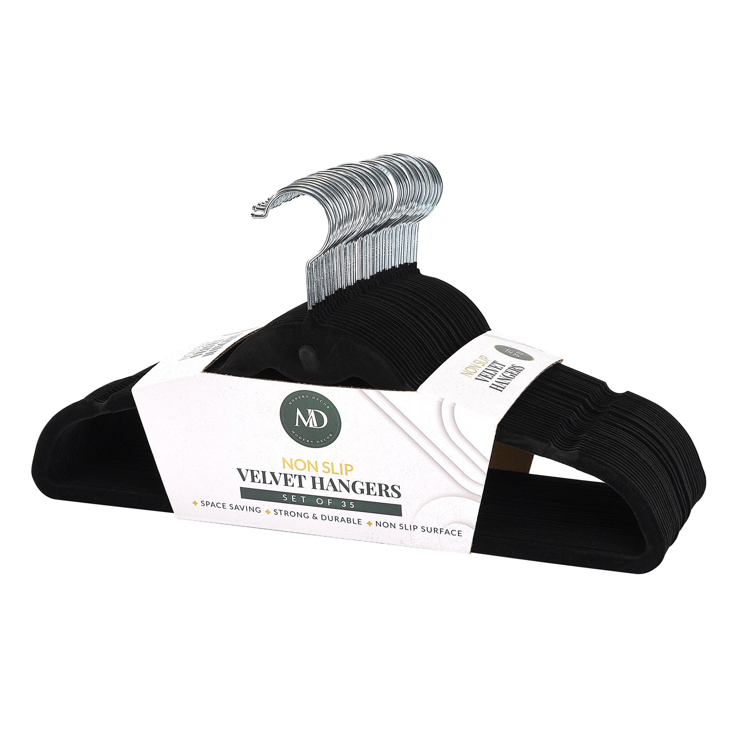 Modern Decor Adult Velvet Hangers - Black