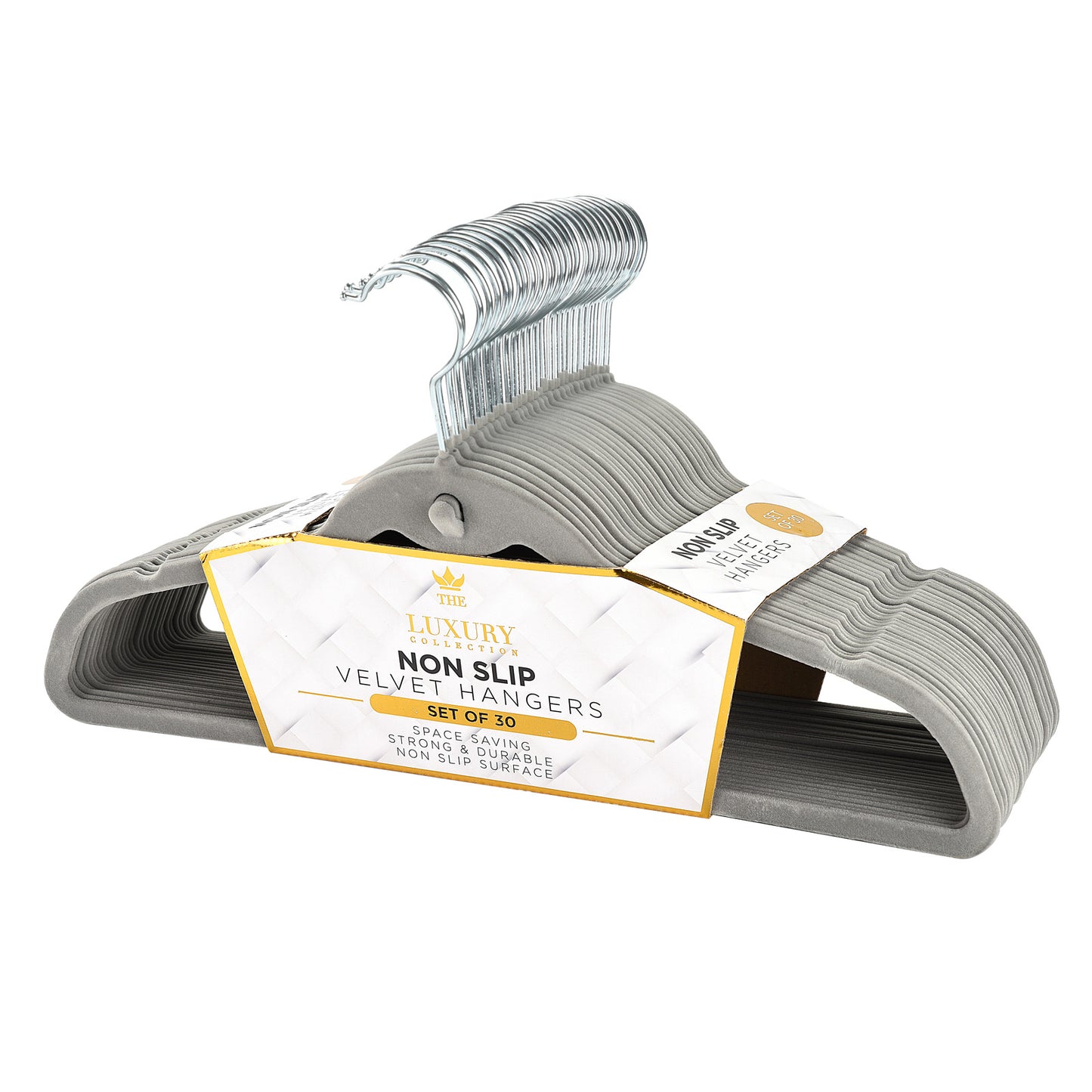 The Luxury Collection Adult Velvet Hangers - Grey