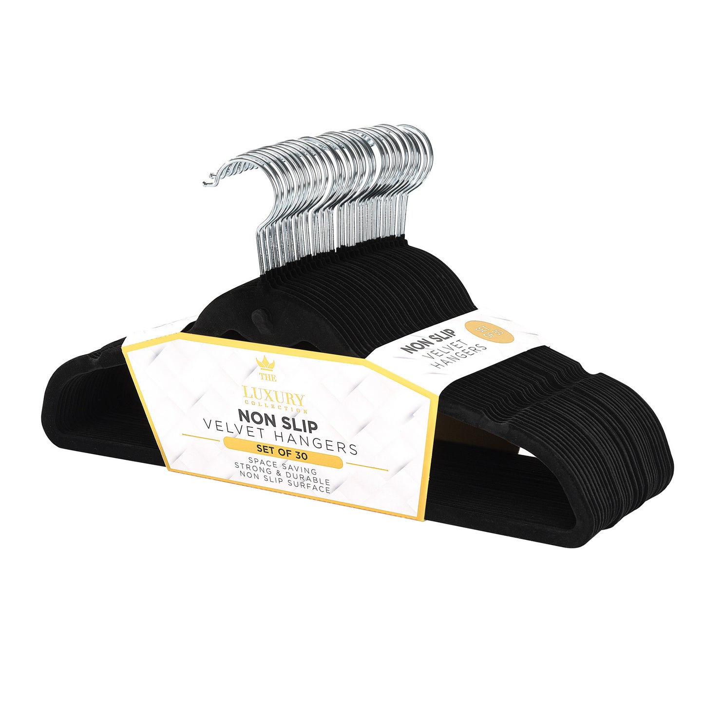 The Luxury Collection Adult Velvet Hangers - Black