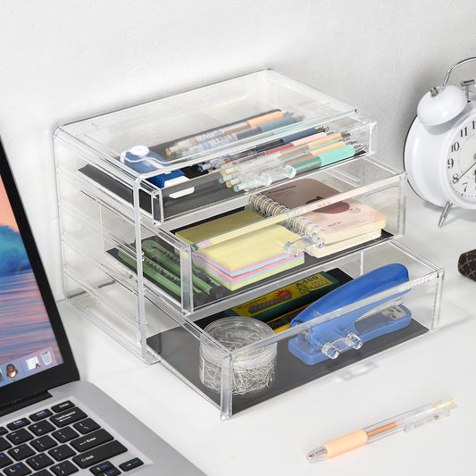 Cosmetic Acrylic Makeup Organizer - 3 Drawer Chest Tall