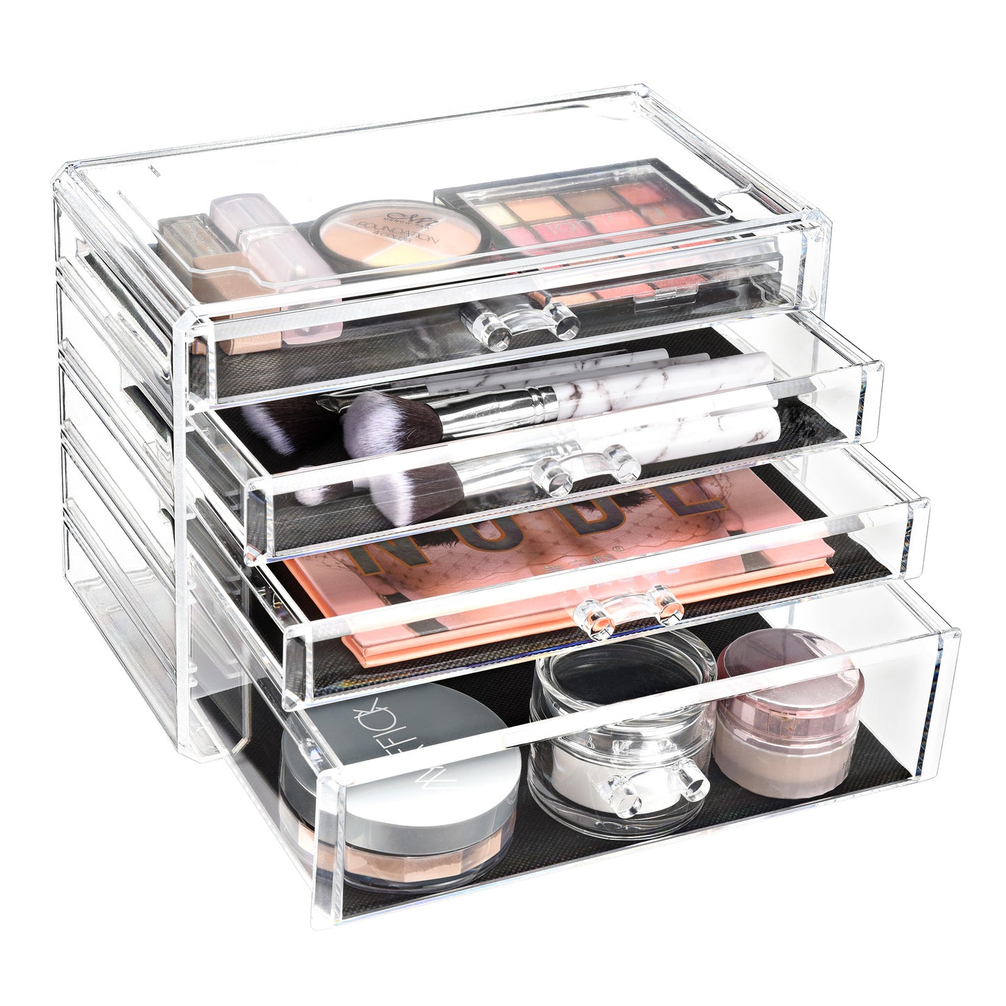 Cosmetic Acrylic Makeup Organizer - 4 Drawer Chest