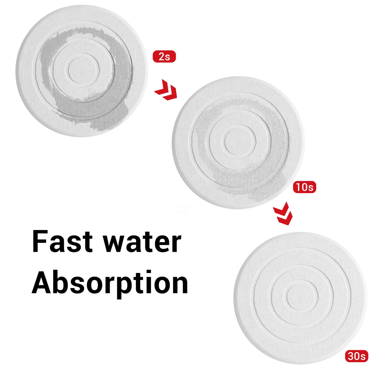 4 Pack Diatomite Drink Coasters - Grey