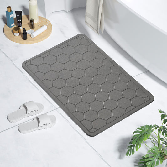 Diatomite Earth Stone Bath Mat - HoneyComb Dark Grey
