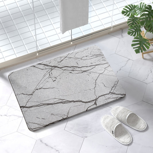 Diatomite Earth Stone Bath Mat - Grey Marble