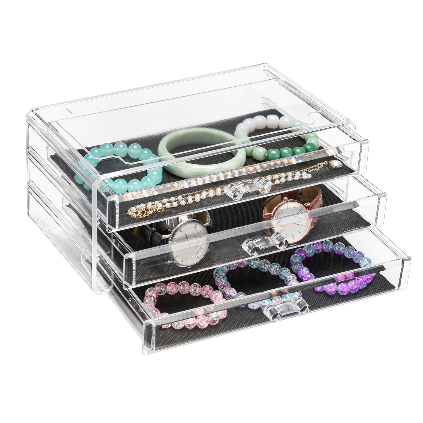 Cosmetic Acrylic Makeup Organizer - 3 Drawer Chest