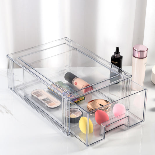 Clear Multi Use Pull Out Drawer Storage Bin