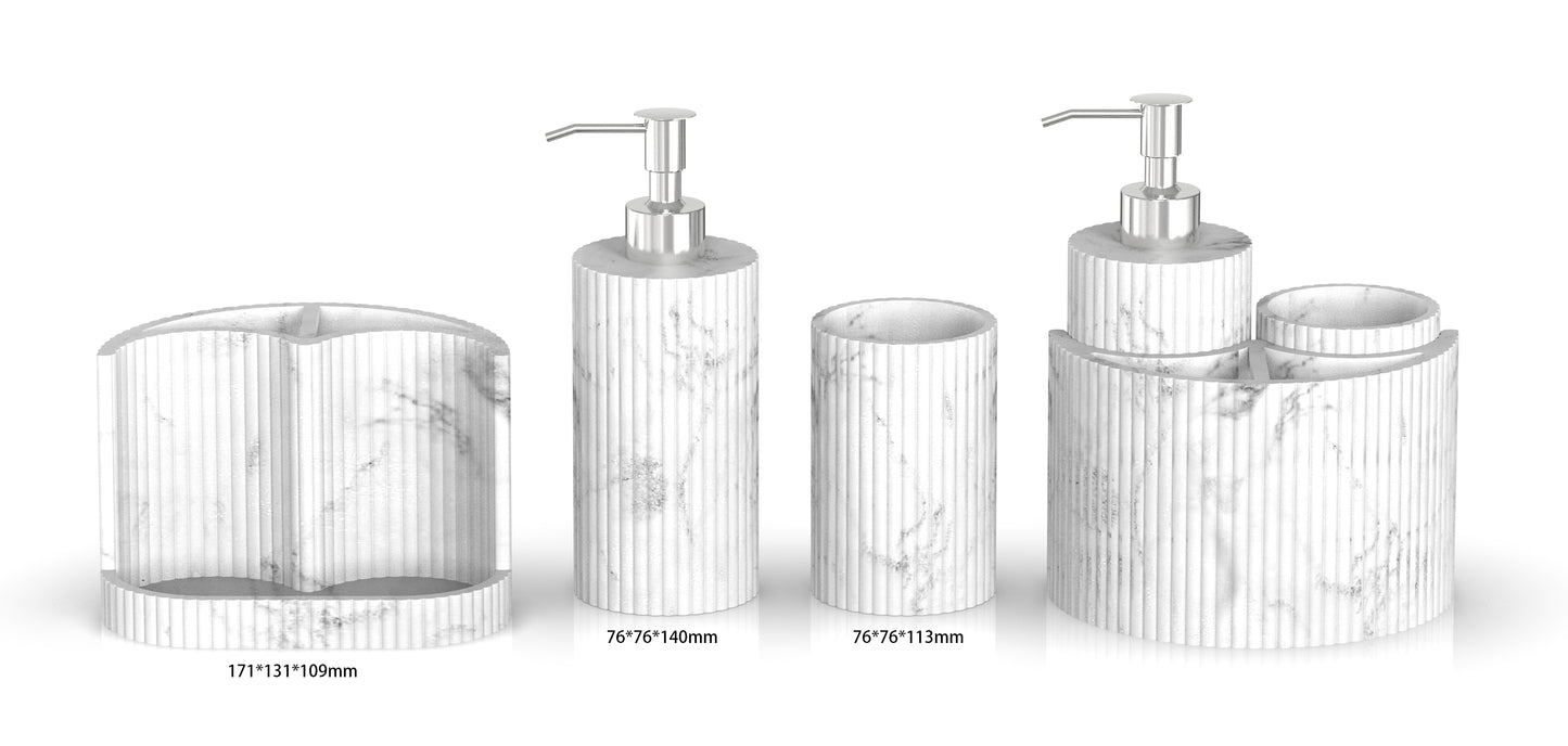 Modern Decor 3 Piece Bathroom Countertop Set - Marble