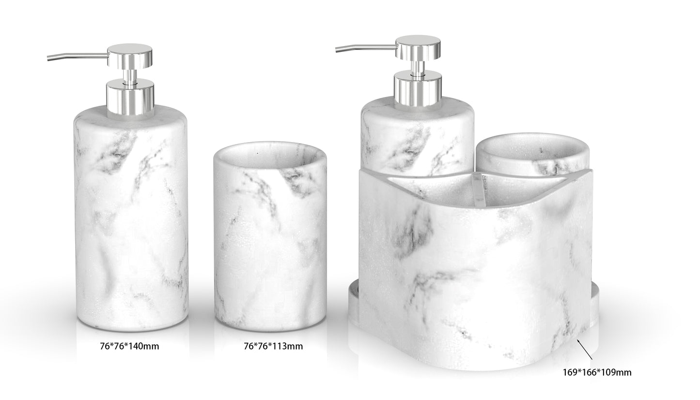 Modern Decor 3 Piece Bathroom Countertop Set - Marble