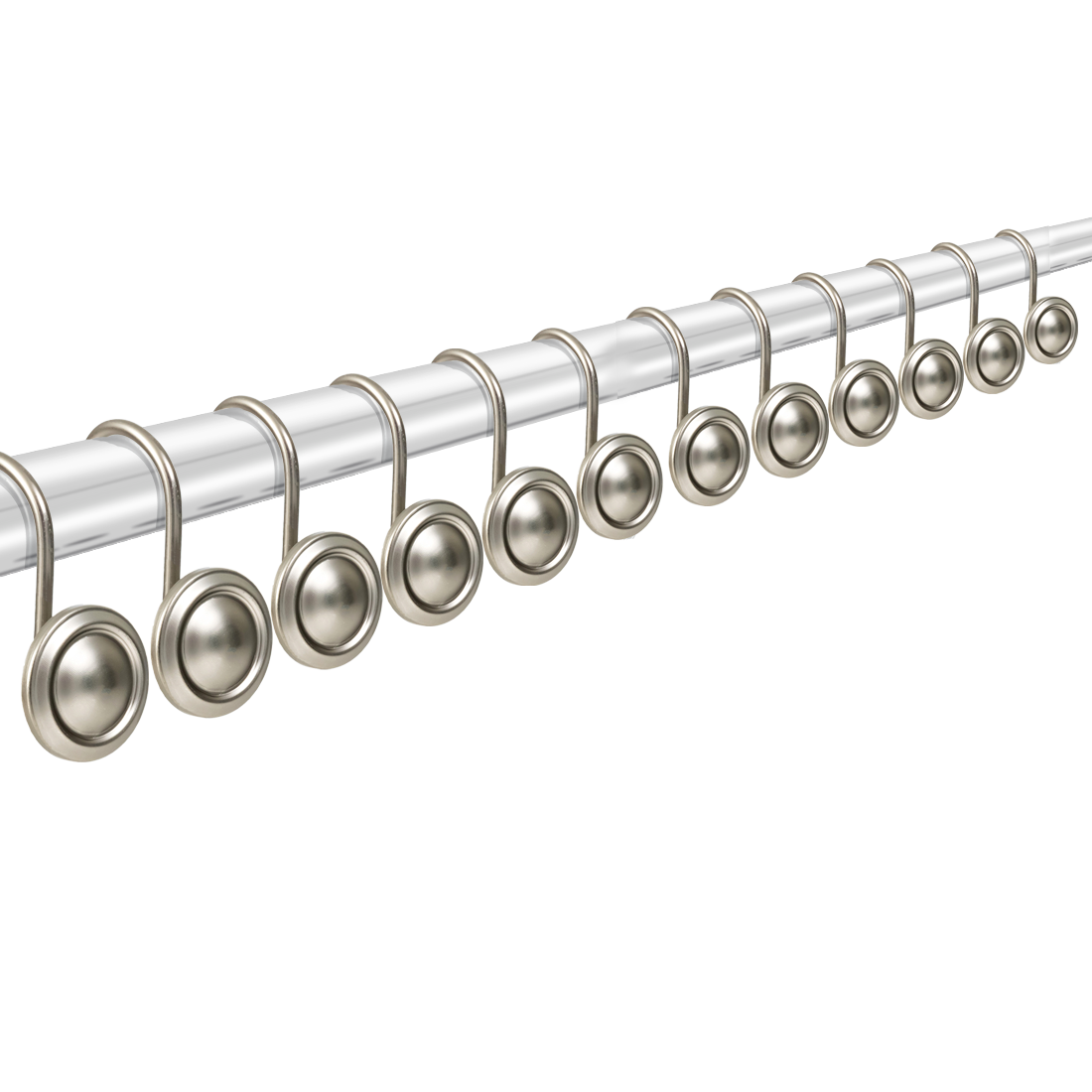 Modern Decor 12 Pack Shower Hooks Round - SATIN NICKEL