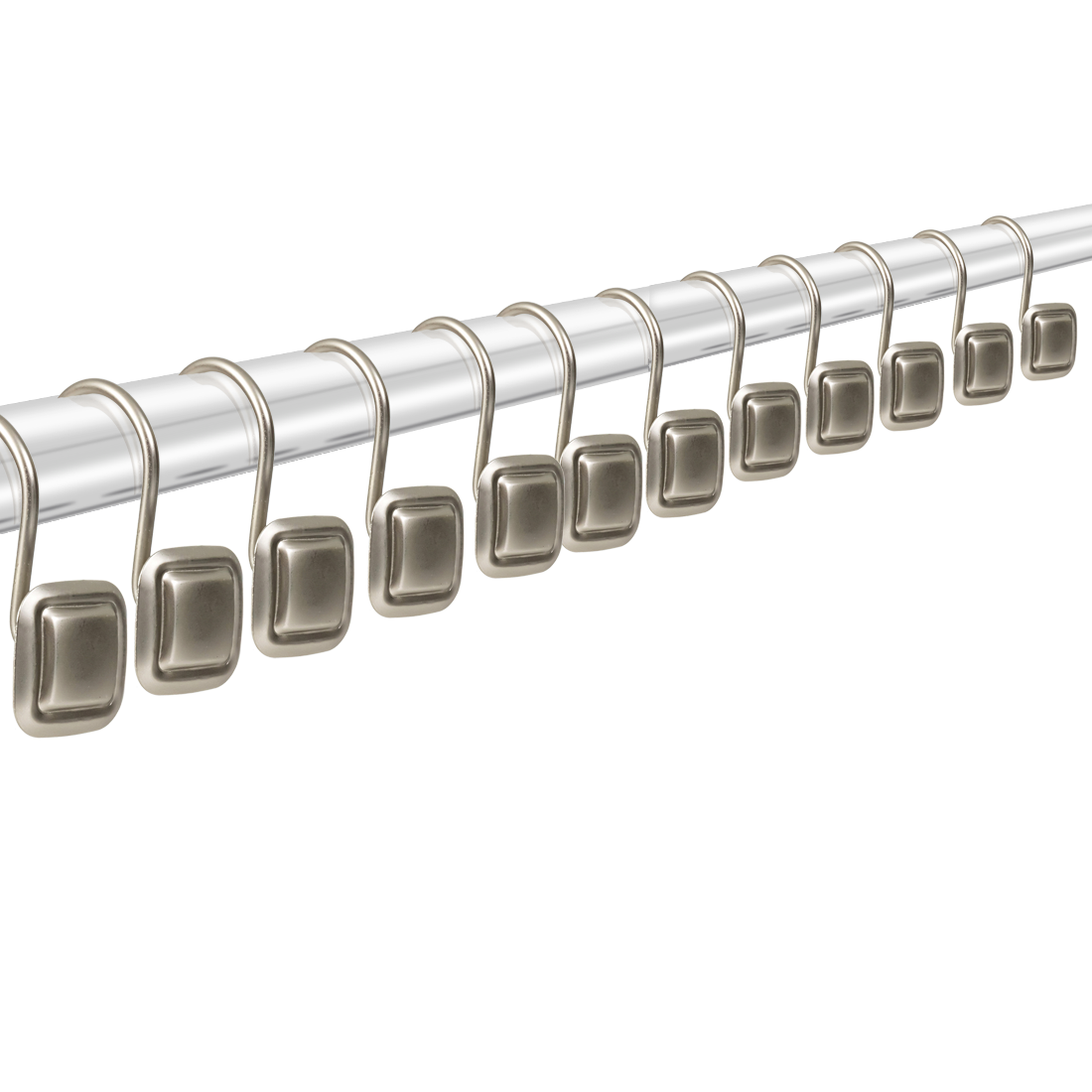 Modern Decor 12 Pack Shower Hooks Sqaured - SATIN NICKEL
