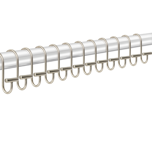Modern Decor 12 Pack Shower Hooks - SATIN NICKEL