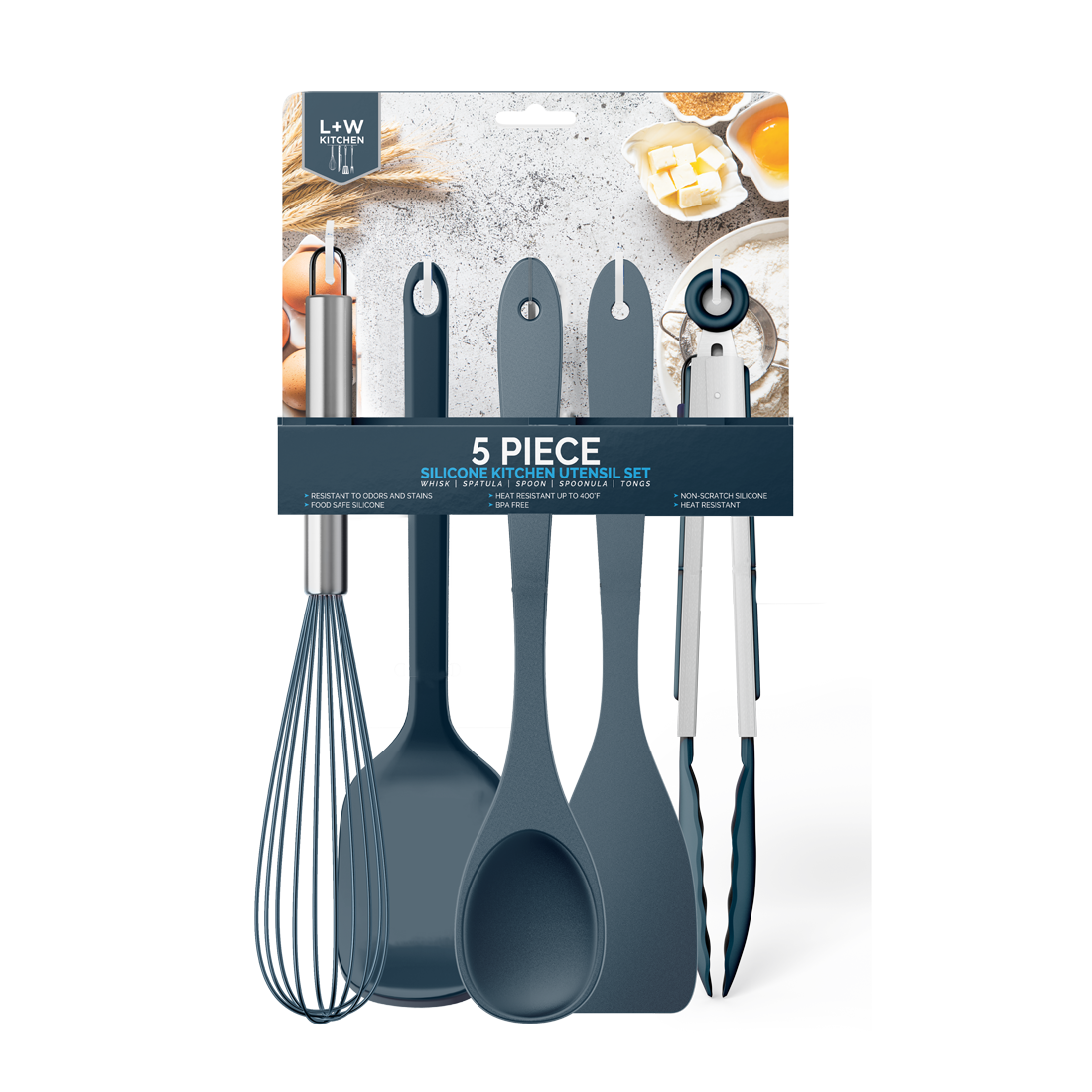 5 Piece Silicone Kitchen Utensil Set