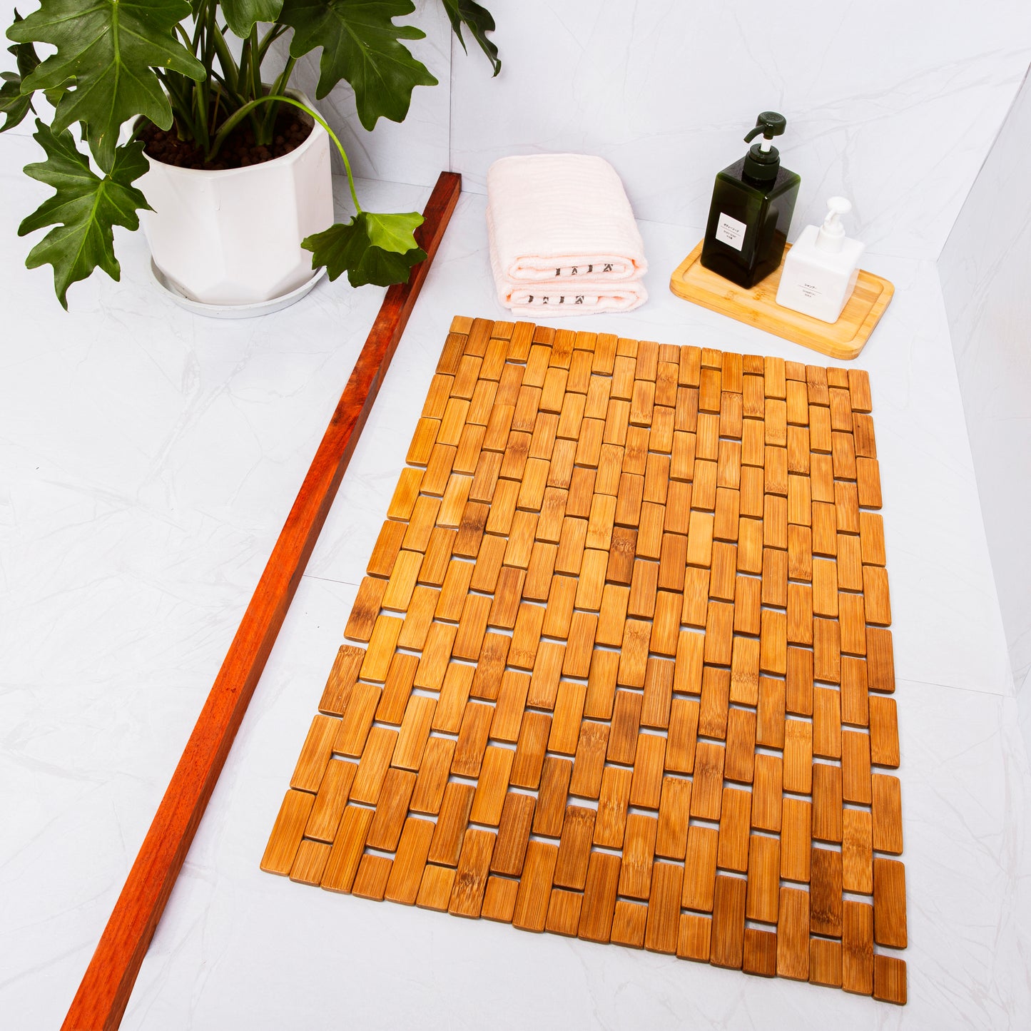 Bamboo Wood Bath Mat - Natural