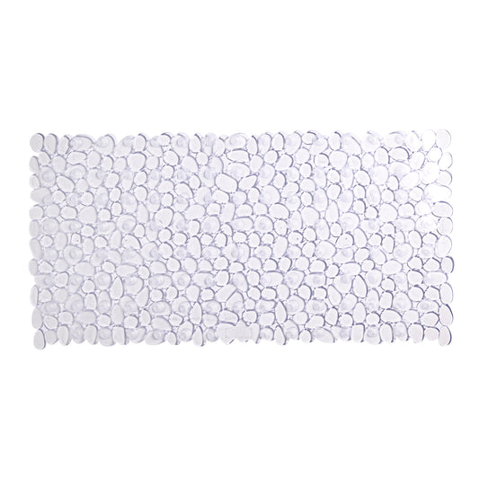 Anti Slip Bath Mat - Rectangle Pebbles Clear