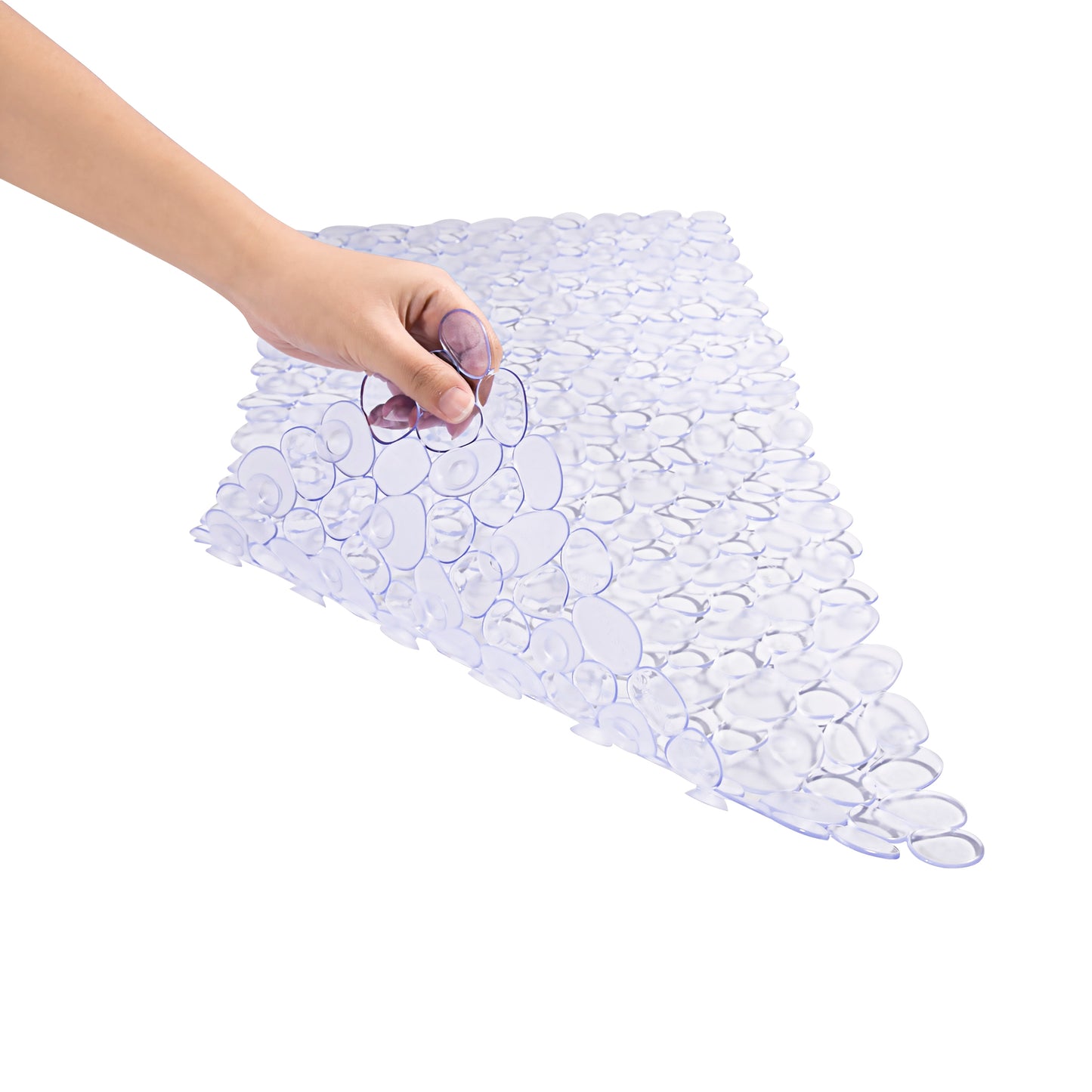 Anti Slip Bath Mat - Rectangle Pebbles Clear