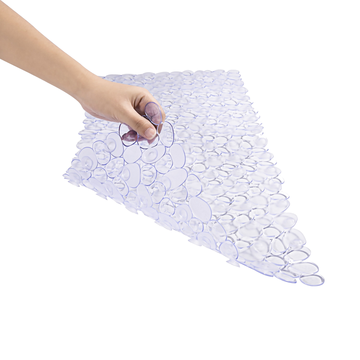 Anti Slip Bath Mat - Rectangle Pebbles Clear