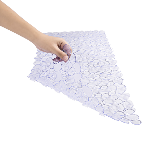Anti Slip Bath Mat - Rectangle Pebbles Clear