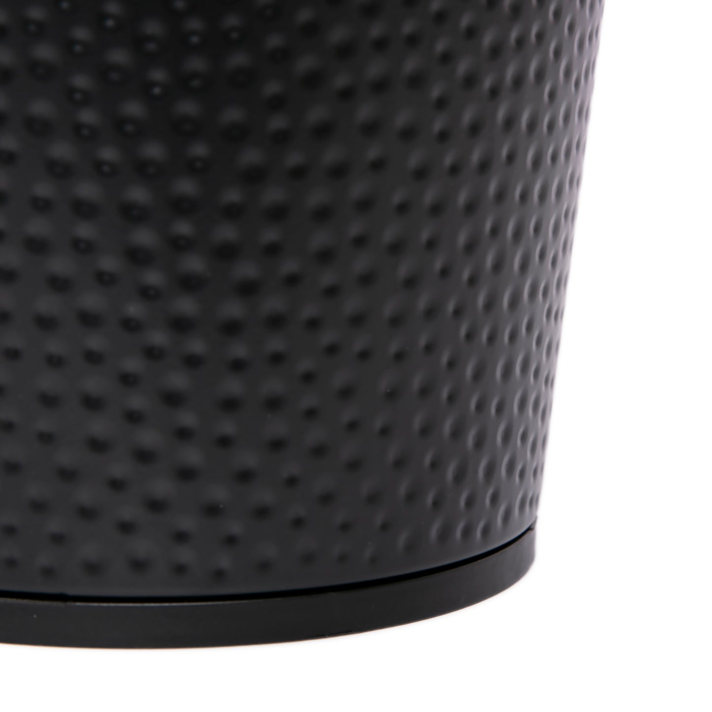 Metal Open Trash Bin - Matte Black Hammer Textured