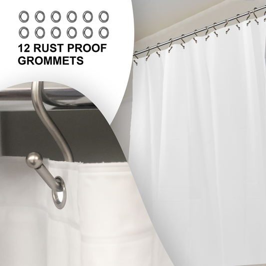Super Heavy Weight + PEVA Shower Liner 70" X 72" - WHITE