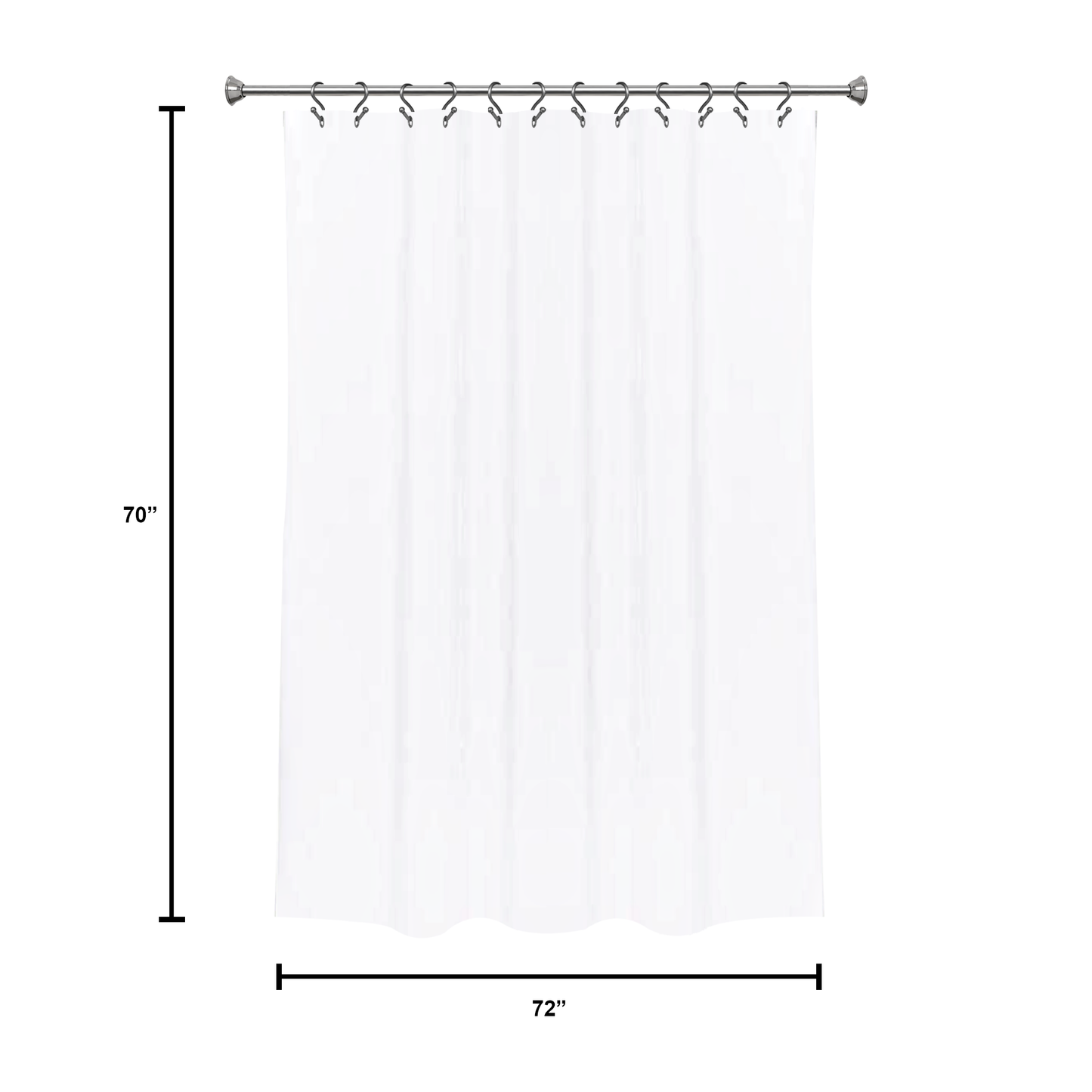 Super Heavy Weight PEVA Shower Liner 70" X 72" - WHITE