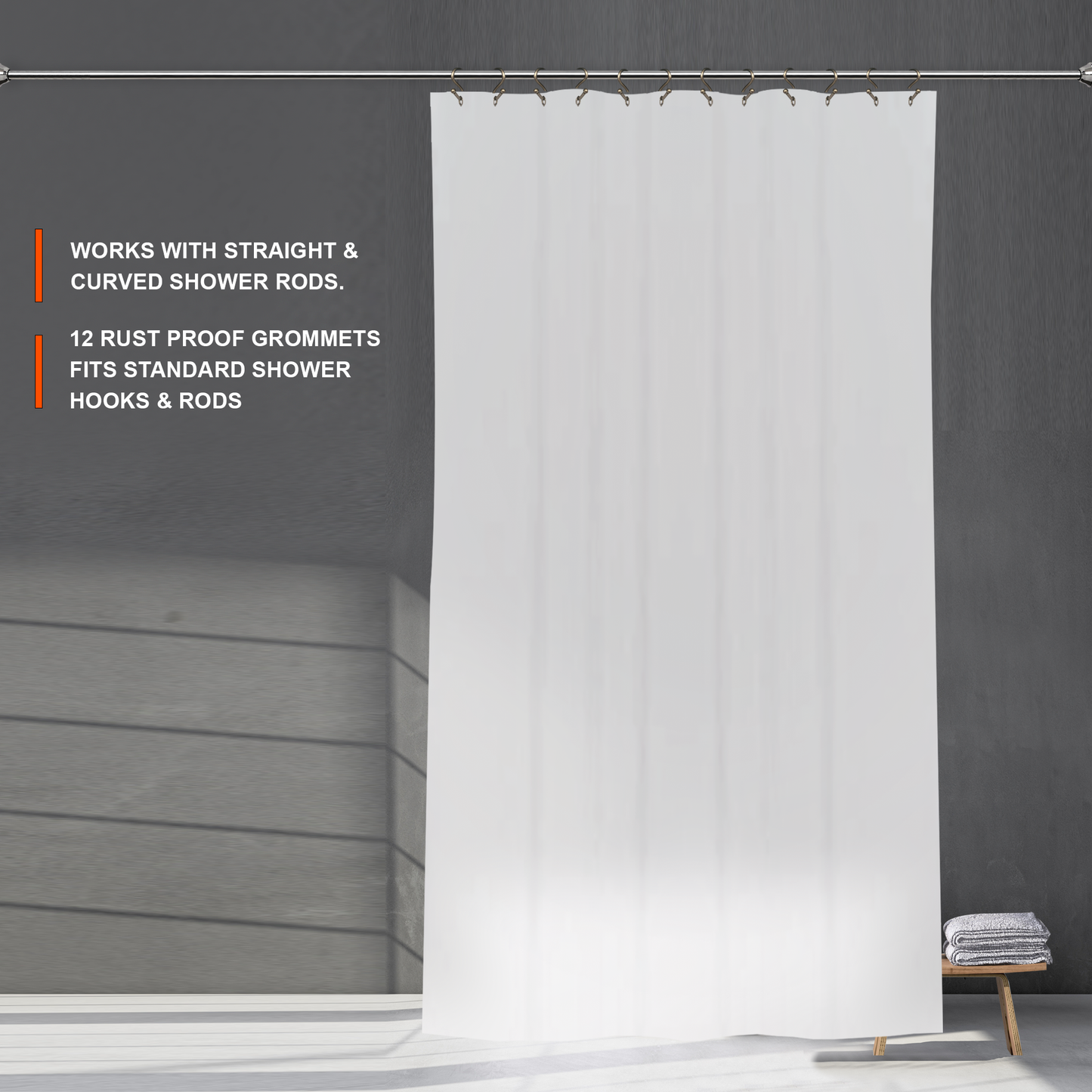 Super Heavy Weight PEVA Shower Liner 70" X 72" - FROSTED