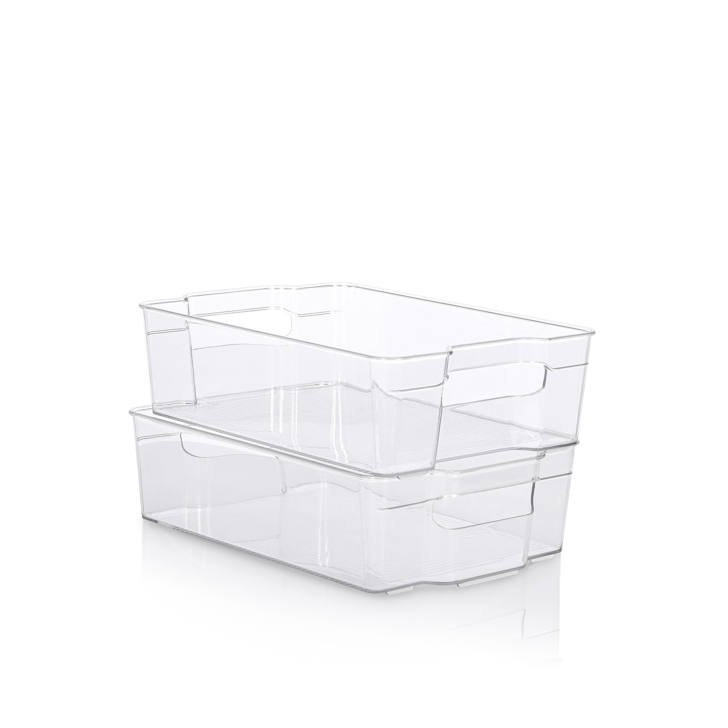 2 Pack Stackable Clear Multi Use Storage Bin