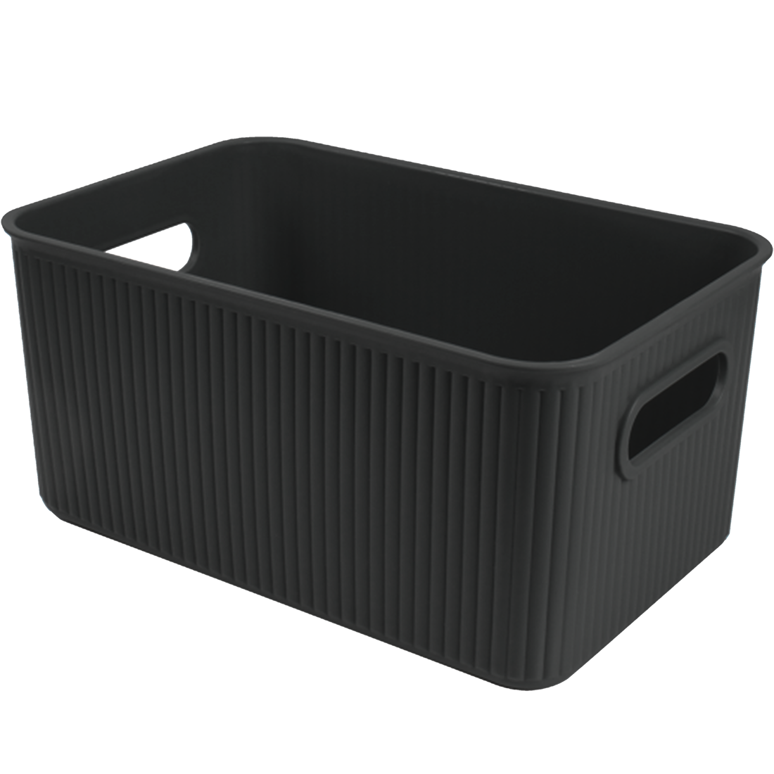 3 Pack Woven Plastic Storage Basket - Striped Black