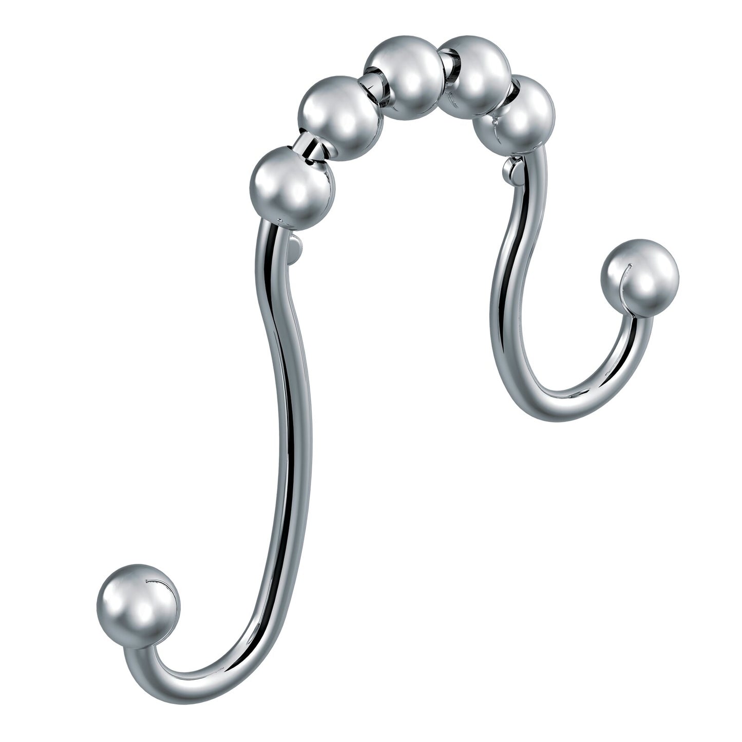 Modern Decor 12 Pack Nice Double Roller Hooks - CHROME