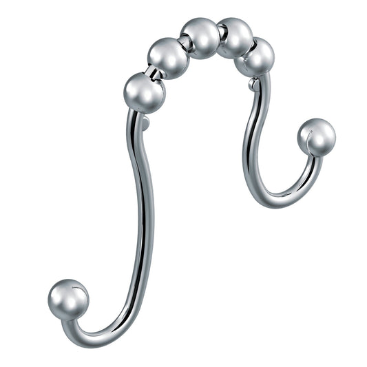 Modern Decor 12 Pack Nice Double Roller Hooks - CHROME