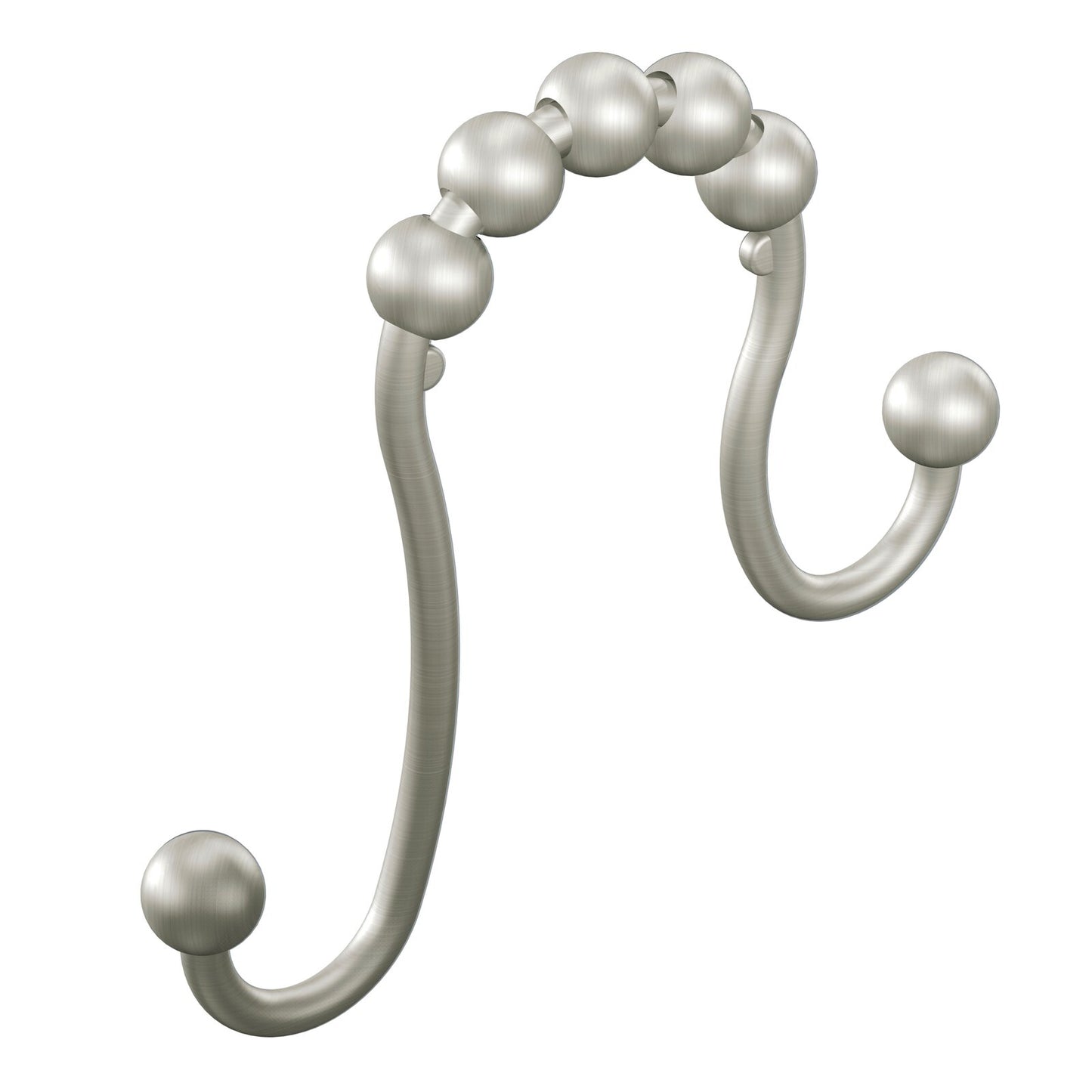 Modern Decor 12 Pack Nice Double Roller Hooks - SATIN