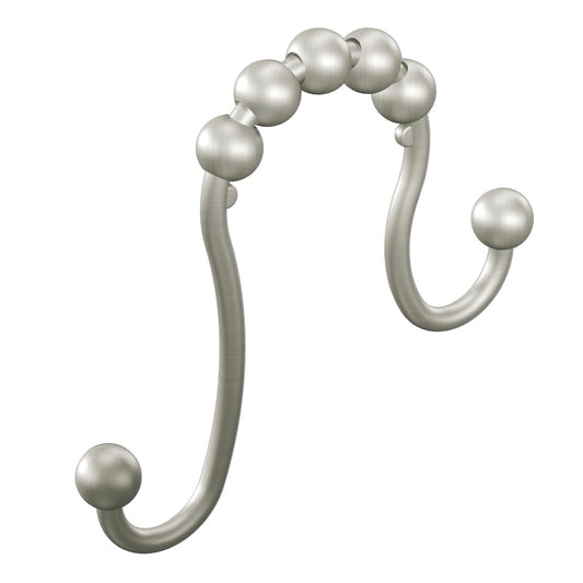 Modern Decor 12 Pack Nice Double Roller Hooks - SATIN