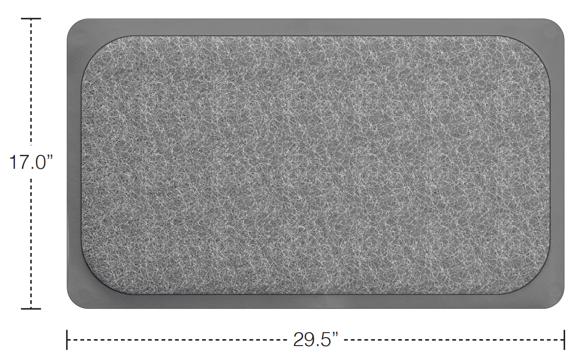 Loofah Bath Mat - Grey & White