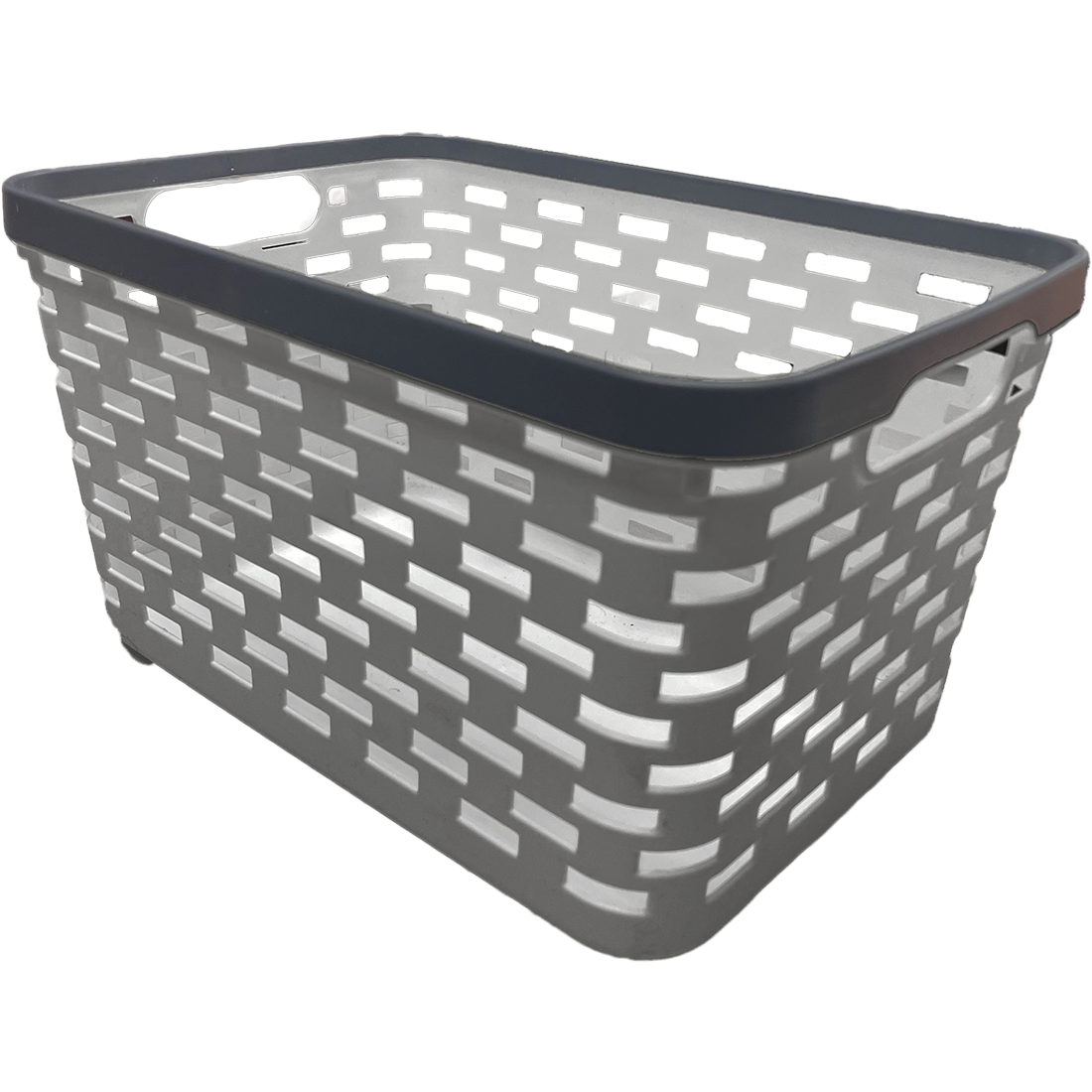 2 Pack Woven Plastic Storage Basket - Grey & Navy