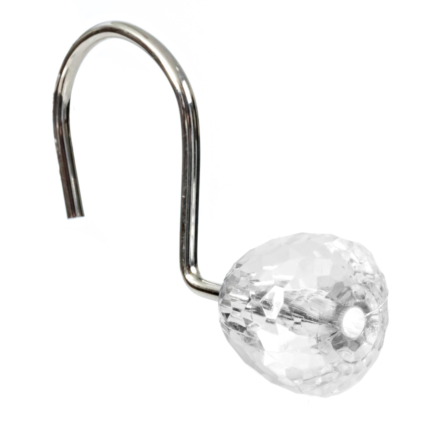 Modern Decor 12 Pack Shower Hooks Round Acrylic - CHROME