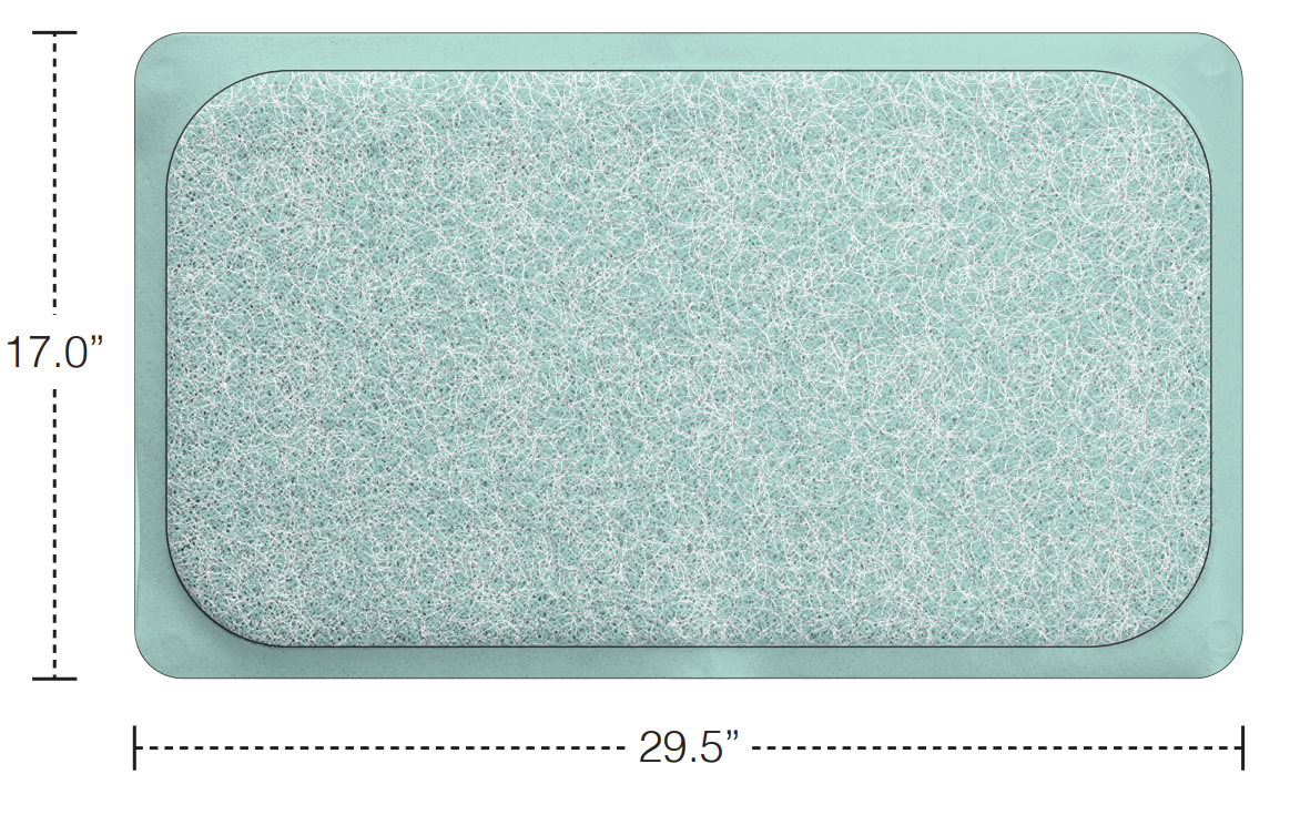 Loofah Bath Mat - Light Green + White