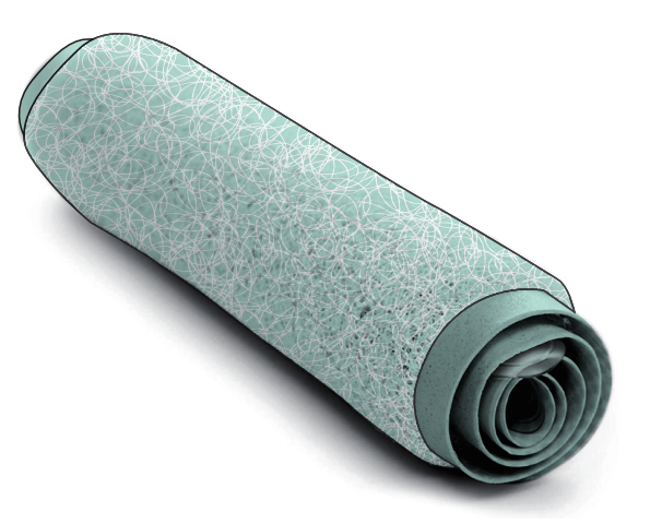 Loofah Bath Mat - Light Green + White