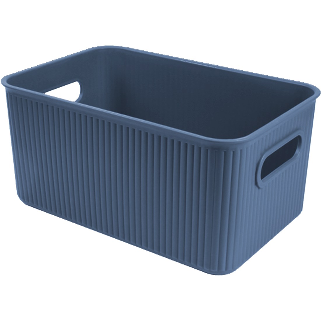 3 Pack Woven Plastic Storage Basket - Striped Navy