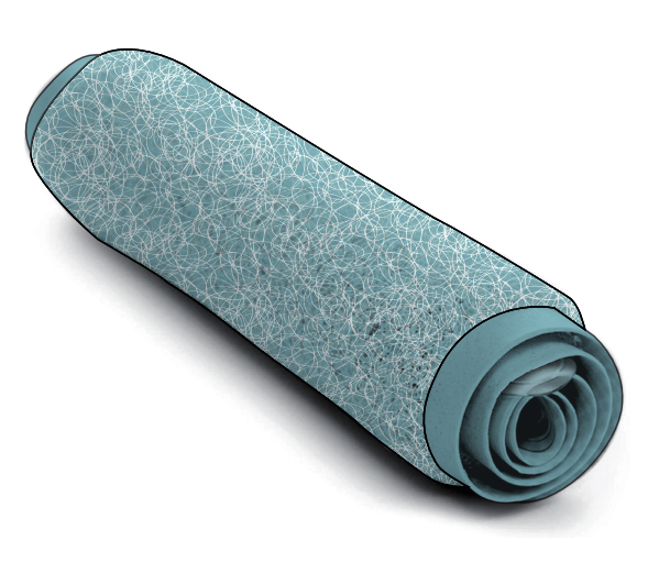 Loofah Bath Mat - Ocean Blue + White