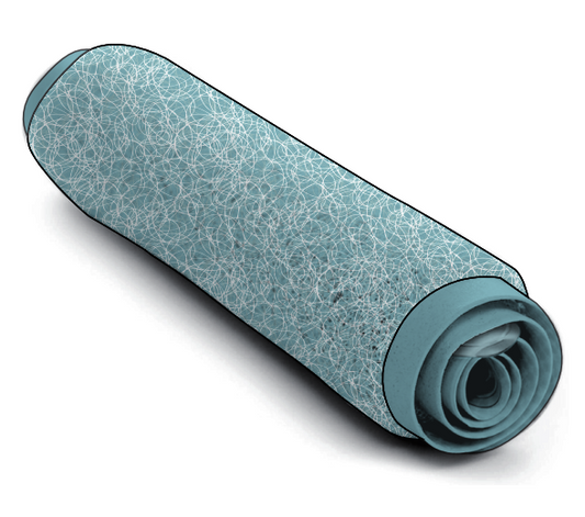 Loofah Bath Mat - Ocean Blue + White